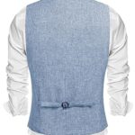 COOFANDY Men’s Casual Business Vests Lightweight Waistcoat Slim Fit Suit Vest Sky Blue Large