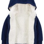 Simple Joys by Carter’s Baby Hooded Sweater Jacket with Sherpa Lining, Navy