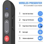 NinjajoyOX Laser Pointer for Presentations, Wireless Presenter for PowerPoint Slide with Hyperlink & Volume Control, Presentation Remote Clicker for Mac/Computer/Laptop, Google Slide/PPT/Keynote