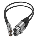 KONDOR BLUE XLR Cable for High Fidelity Set and Studio Audio Recording and Playback (16″ Inch, Mini XLR to XLR (2pack), Black)