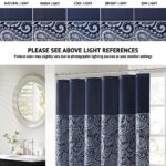 Madison Park Aubrey Shower Curtain Paisley Jacquard Pieced Microfiber Faux Silk Modern Home Bathroom Decorations Bathtub Privacy Screen, 72×72, Navy