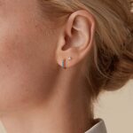 PAVOI 14K Gold Plated Sterling Silver Post Huggies | Cubic Zirconia Huggie Earrings for Women | Nano Spinel Blue Stones, Yellow Gold
