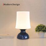 RiverLux Bedside Lamp, Nursery Night Light for Babies Breastfeeding and Sleep aid, Touch Control Table Lamp for Bedroom, Blue and White Lamp, Cordless Table Lamp