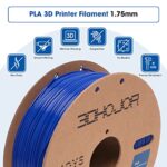 3DHoJor High Speed PLA Filament 1.75mm,3D Printer Filament,1kg Cardboard Spool (2.2lbs),Dimensional Accuracy +/- 0.03 mm,Vacuum Packaging,Odor Free, Clog Free,Fit Most 3D FDM Printer,Blue