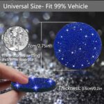 NBTEPEM 2pcs Bling Car Cup Holder Coaster, 2.75 inch Anti-Slip Shockproof Universal Fashion Car Coasters Insert Bling Crystal Rhinestone Automotive Interior Accessories for Women (2 pcs, Blue)