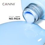 CANNI Baby Blue Gel Nail Polish, 1Pcs Light Blue Gel Polish Pastel Blue Color Nail Polish Gel High Gloss Soak Off U V Gel Nail French Nail Manicure Salon DIY