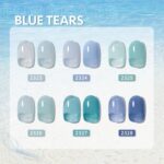 GAOY Jelly Blue Gel Nail Polish Set, 6 Transparent Colors, Soak Off UV Light Cure Gel Polish for Salon and Nail Art DIY at Home, Blue Tears