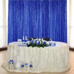 Sugargirl Navy Blue Sequin Backdrop Curtain 2 Panels 2FTx8FT Glitter Navy Blue Background Drapes Sparkle Photography Backdrop for Party Wedding Birthday Wall Decoration