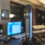 Blue Ember XLR Condenser Mic for Recording and Streaming, Custom Cardioid Capsule and Mic Stand Mount, Gray