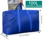 100L Extra Large Storage Bags, Big Moving Bags with Strong Zippers & Carrying Handles, Packing Bags for Moving, Storage, Travel and Camping, Storage Totes For Space Saving (Blue, 2 Pack)